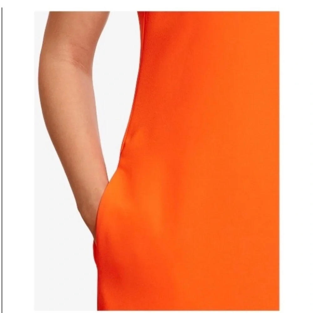 Lauren Ralph Lauren Vienna Dress Orange Size 6 Sleeveless Pockets EUC
